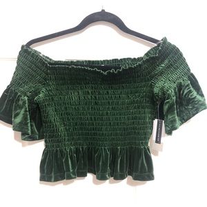 NWT velvet off the shoulder top